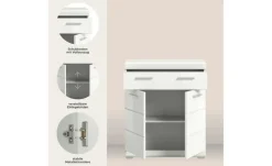 Unterschrank SCHLOONSEE, Breite 74cm, 2 Tür, 1 Schubkasten, 2 Fächer, MDF-Front in verschiedenen Farben erhältlich, Badmöbel, Badschrank, Kommode, Bad Schloonsee