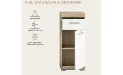 Unterschrank SCHLOONSEE, Breite 37cm, 1 Tür, 1 Schubkasten, 2 Fächer, MDF-Front in verschiedenen Farben erhältlich, Badmöbel, Badschrank, Kommode, Bad Schloonsee