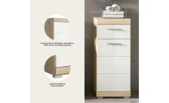 Unterschrank SCHLOONSEE, Breite 37cm, 1 Tür, 1 Schubkasten, 2 Fächer, MDF-Front in verschiedenen Farben erhältlich, Badmöbel, Badschrank, Kommode, Bad Schloonsee