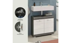Waschbeckenunterschrank SCHLOONSEE, Breite 60cm, 2 Tür, 2 Fächer, mit Siphonausschnitt, MDF-Front in verschiedenen Farben erhältlich, Badmöbel, Badschrank, Kommode, Bad Schloonsee