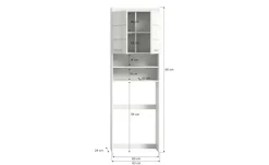 Waschmaschinenumbauschrank SCHLOONSEE, Breite 63cm, für Waschmaschine & Trockner, 2 Türen, MDF-Front in verschiedenen Farben, Überbauschrank, Umbauschrank, Badschrank Schloonsee
