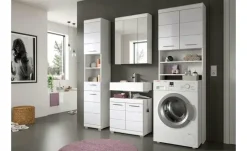 Waschmaschinenumbauschrank SCHLOONSEE, Breite 63cm, für Waschmaschine & Trockner, 2 Türen, MDF-Front in verschiedenen Farben, Überbauschrank, Umbauschrank, Badschrank Schloonsee